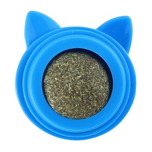 MagiDeal Katzen-Katzenminze-Bälle, Kauspielzeug für Katzen im Innen- und Außenbereich, rotierende, beißende Katzenleckbälle, Kätzchen-Wandspielzeug, Blau von MagiDeal