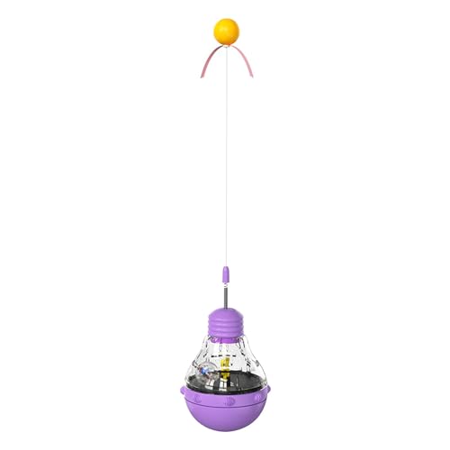 MagiDeal Katzen-Leckerli-Spender-Spielzeug, Katzenfutter-Spielzeug für Hauskatzen, Futter-Puzzle, Trinkbecher, Katzen-Leckerli-Ball, interaktives, violett von MagiDeal