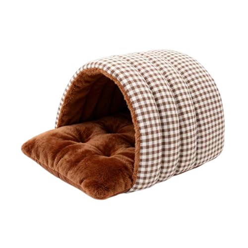 MagiDeal Katzenbett, Haustierhaus, Winter, Abnehmbarer Schutz, weiches Versteck, Katzenhöhle, Bett für kleine Hunde, Hauskatzen, Kätzchen, zum Entspannen und, Kaffeegitter von MagiDeal