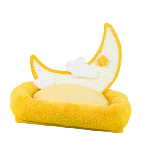 MagiDeal Katzenbett, Katzensofabett, Katzencouchbett, bequem, abnehmbar, schönes Hundebett, Katzenschlafbett für Kätzchen, Katzen, kleine Hunde, Welpen, Gelb, L von MagiDeal