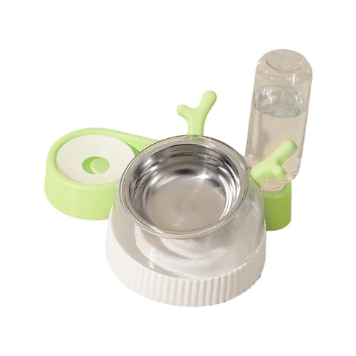 MagiDeal Katzenfutter- und Wassernapf-Set, erhöhte Futternäpfe mit Wasserflasche, abnehmbare, geneigte Hunde- und Katzennäpfe für kleine Hunde, Katzen und, Grüne Geweihe von MagiDeal