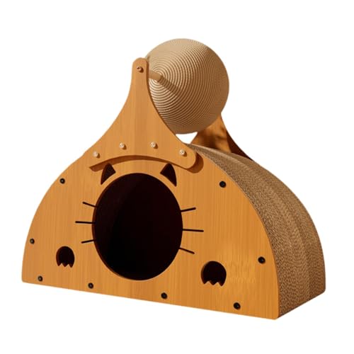 MagiDeal Katzenkratzbrett, Katzenspielzeug für den Innenbereich, Katzenkratzbrett, gewelltes Katzenkratzbrett, Krallenschleifcouch, Schlafkatze, mit Hanfball MagiDeal Katzenkratzbrett, Katzenspielzeug für den Innenbereich, Katzenkratzbrett, gewelltes Katzenkratzbrett, Krallenschleifcouch, Schlafkatze, mit Hanfball von MagiDeal