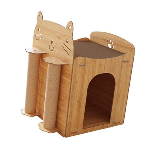 MagiDeal Katzenkratzbrett aus Holz, Katzenhaus aus Wellpappe, 2-in-1-Kratzbrett, Katzenhaus für kleine, mittelgroße und große Katzen, Haustiergeschenk MagiDeal Katzenkratzbrett aus Holz, Katzenhaus aus Wellpappe, 2-in-1-Kratzbrett, Katzenhaus für kleine, mittelgroße und große Katzen, Haustiergeschenk von MagiDeal