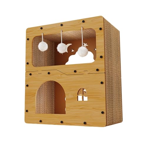MagiDeal Katzenkratzhaus, Katzenhaus aus Karton, Katzenhöhle, Kratzbrett für Katzengeburtstag, kleine, mittelgroße und große Katzen, Haustierspielzeug, Ohne Torbehang MagiDeal Katzenkratzhaus, Katzenhaus aus Karton, Katzenhöhle, Kratzbrett für Katzengeburtstag, kleine, mittelgroße und große Katzen, Haustierspielzeug, Ohne Torbehang von MagiDeal