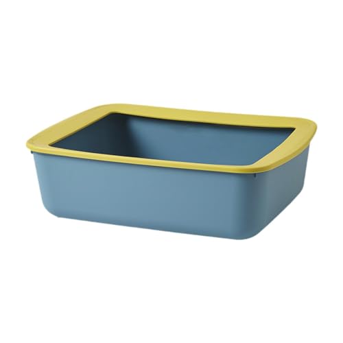 MagiDeal Katzensandkasten, tragbare Katzentoilette, leicht zu reinigende Katzentoilette, Katzenstreubehälter für alle Arten von Katzenstreu, Blau Gelb MagiDeal Katzensandkasten, tragbare Katzentoilette, leicht zu reinigende Katzentoilette, Katzenstreubehälter für alle Arten von Katzenstreu, Blau Gelb von MagiDeal