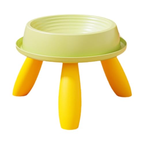 MagiDeal Katzenschüssel mit erhöhter Ständer, Katzenfutter und Wasserschale Nicht -Slip -Snack -Behälter Wasserer und Feeder für Innenkatzen, Grün Und Gelb von MagiDeal