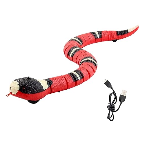 MagiDeal Katzenspielzeugschlange mit elektrischer Erkennung, Schlangenspielzeug mit intelligenter Erkennung erkennt automatisch Hindernisse und Fluchtwege, von MagiDeal