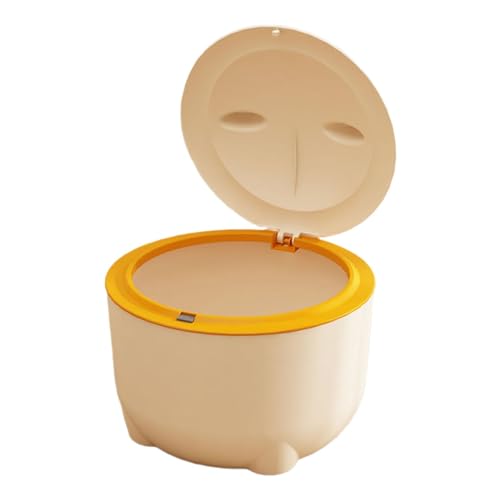 MagiDeal Katzenstreu-Mülleimer mit Druckdeckel, Katzentoilette, leicht zu reinigen, geschlossene Katzentoilette, Katzenabfalleimer für Katzen, Haustierbedarf, Beige von MagiDeal