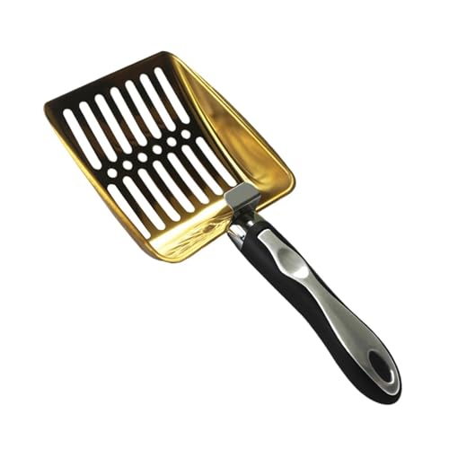 MagiDeal Katzenstreu-Siebschaufel, komfortabler Griff, Robustes Reinigungssieb für Haustiere, Katzenstreu-Schaufel für Welpen und Kätzchen, Golden von MagiDeal