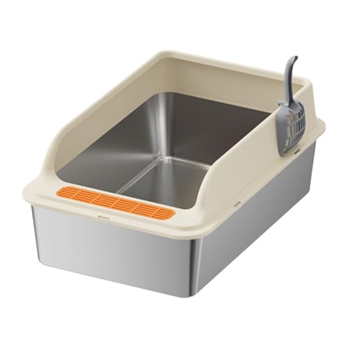MagiDeal Katzentoilette, Katzensandkasten, erhöhter Zaun, mit Löffel, Katzenstreu Oben offen, abgesenkte Vorderseite für kleine und große Katzen, Khaki MagiDeal Katzentoilette, Katzensandkasten, erhöhter Zaun, mit Löffel, Katzenstreu Oben offen, abgesenkte Vorderseite für kleine und große Katzen, Khaki von MagiDeal