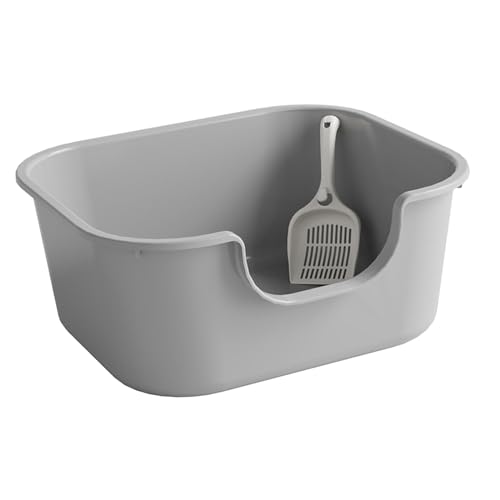 MagiDeal Katzentoilette, Katzentoilette, hohe Seiten, wiederverwendbar, antihaftbeschichtet, Katzentoiletten, Oben offene Haustiertoilette, U-Form, vorne, Grau MagiDeal Katzentoilette, Katzentoilette, hohe Seiten, wiederverwendbar, antihaftbeschichtet, Katzentoiletten, Oben offene Haustiertoilette, U-Form, vorne, Grau von MagiDeal