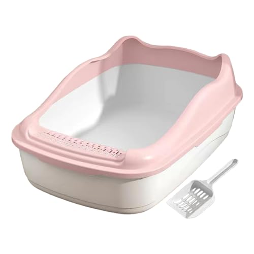 MagiDeal Katzentoilette, halbgeschlossen, Abnehmbarer Boden, glatter Boden, spritzwassergeschützt, platzsparend, für kleine Haustiere, hohe Seiten, 55,9 x 38,1, ROSA von MagiDeal