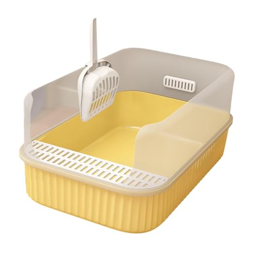 MagiDeal Katzentoilette, praktische, Oben offene Katzentoilette, spritzwassergeschützt, abnehmbare hohe Seiten, große Bettpfanne für Katzen, Katzentoilette, GELB MagiDeal Katzentoilette, praktische, Oben offene Katzentoilette, spritzwassergeschützt, abnehmbare hohe Seiten, große Bettpfanne für Katzen, Katzentoilette, GELB von MagiDeal