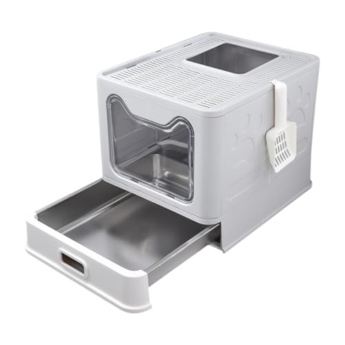 MagiDeal Katzentoilette mit Deckel, Katzentoilette, klappbar, Fronteinstieg, Ausgang Oben, komplett geschlossen, abgedeckt, große Katzentoilette, Grau MagiDeal Katzentoilette mit Deckel, Katzentoilette, klappbar, Fronteinstieg, Ausgang Oben, komplett geschlossen, abgedeckt, große Katzentoilette, Grau von MagiDeal