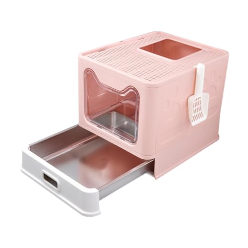 MagiDeal Katzentoilette mit Deckel, Katzentoilette, klappbar, Fronteinstieg, Ausgang Oben, komplett geschlossen, abgedeckt, große Katzentoilette, Rosa MagiDeal Katzentoilette mit Deckel, Katzentoilette, klappbar, Fronteinstieg, Ausgang Oben, komplett geschlossen, abgedeckt, große Katzentoilette, Rosa von MagiDeal