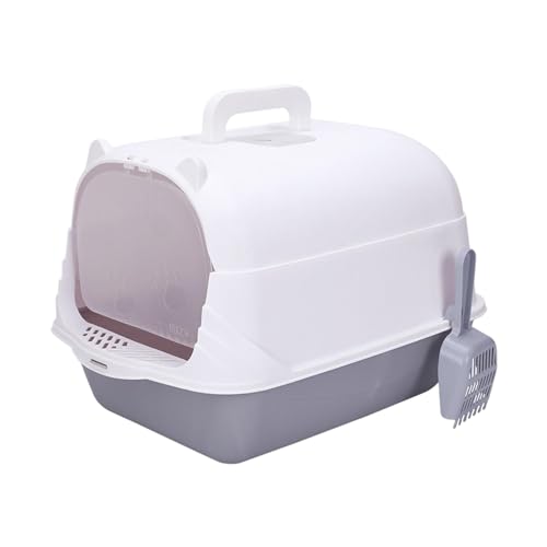 MagiDeal Katzentoilette mit Deckel, geschlossene und abgedeckte Katzentoilette, langlebig, spritzwassergeschützt, leicht zu reinigen, Kätzchen-Töpfchen, grau und weiß MagiDeal Katzentoilette mit Deckel, geschlossene und abgedeckte Katzentoilette, langlebig, spritzwassergeschützt, leicht zu reinigen, Kätzchen-Töpfchen, grau und weiß von MagiDeal