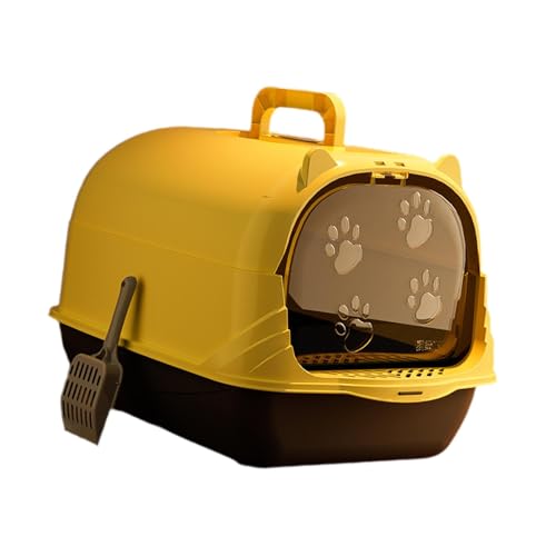 MagiDeal Katzentoilette mit Haube, Katzentoilette für Hauskatzen, abnehmbar, mit Vordertür, Haustierzubehör, Spritzschutz, geschlossenes Katzentoilette, Schwarz Gelb MagiDeal Katzentoilette mit Haube, Katzentoilette für Hauskatzen, abnehmbar, mit Vordertür, Haustierzubehör, Spritzschutz, geschlossenes Katzentoilette, Schwarz Gelb von MagiDeal