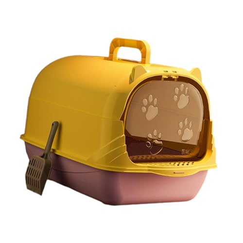 MagiDeal Katzentoilette mit Haube, Katzentoilette für Hauskatzen, abnehmbar, mit Vordertür, Haustierzubehör, Spritzschutz, geschlossenes Katzentoilette, Violett Gelb MagiDeal Katzentoilette mit Haube, Katzentoilette für Hauskatzen, abnehmbar, mit Vordertür, Haustierzubehör, Spritzschutz, geschlossenes Katzentoilette, Violett Gelb von MagiDeal