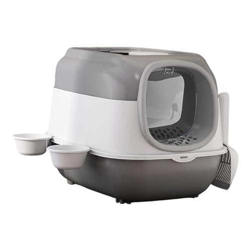MagiDeal Katzentoilette mit Haube und Deckel, Geschlossene Katzentoilette, Geschlossene und überdachte Katzentoilette, Tragbares Kätzchentöpfchen, grau MagiDeal Katzentoilette mit Haube und Deckel, Geschlossene Katzentoilette, Geschlossene und überdachte Katzentoilette, Tragbares Kätzchentöpfchen, grau von MagiDeal
