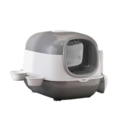 MagiDeal Katzentoilette mit Haube und Deckel, geschlossene und abgedeckte Katzentoilette, Katzentoilette mit Haube, abnehmbare große Katzentoilette mit Deckel, grau MagiDeal Katzentoilette mit Haube und Deckel, geschlossene und abgedeckte Katzentoilette, Katzentoilette mit Haube, abnehmbare große Katzentoilette mit Deckel, grau von MagiDeal