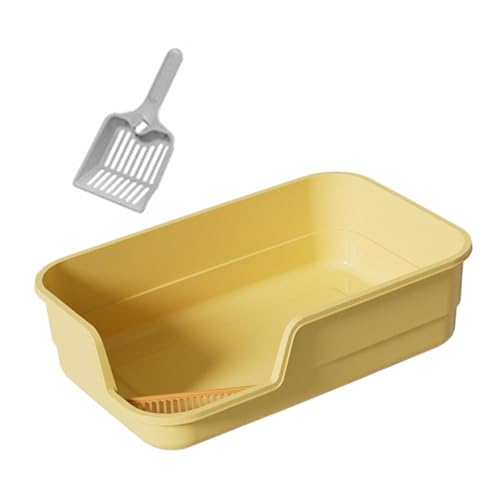 MagiDeal Katzentoilette mit offener Oberseite, Katzentoilette, Sandkasten, leicht zu tragen, spritzschutzfreie Bettpfanne, Siebmulde für alle Arten von, Gelb MagiDeal Katzentoilette mit offener Oberseite, Katzentoilette, Sandkasten, leicht zu tragen, spritzschutzfreie Bettpfanne, Siebmulde für alle Arten von, Gelb von MagiDeal