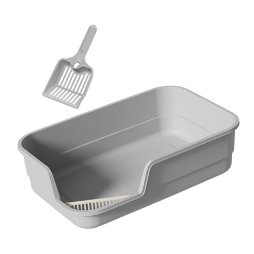 MagiDeal Katzentoilette mit offener Oberseite, Katzentoilette, Sandkasten, leicht zu tragen, spritzschutzfreie Bettpfanne, Siebmulde für alle Arten von, Grau MagiDeal Katzentoilette mit offener Oberseite, Katzentoilette, Sandkasten, leicht zu tragen, spritzschutzfreie Bettpfanne, Siebmulde für alle Arten von, Grau von MagiDeal