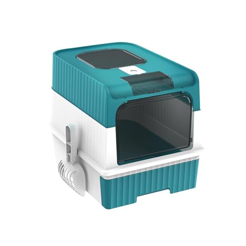 MagiDeal Katzentoiletten mit Kapuze und vollständig geschlossener, leicht zu reinigender Katzentoilette, groß genug, leicht zugängliches Kätzchentöpfchen, Blau von MagiDeal