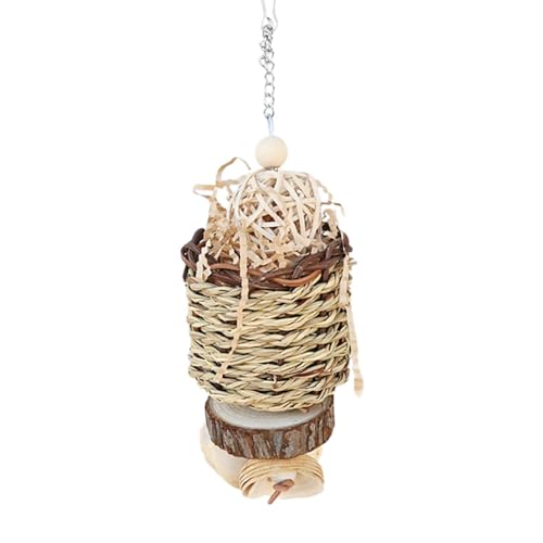MagiDeal Kauspielzeug für Papageien und Vögel, Hängespielzeug aus Holz und Gras, handgefertigt, Käfig-Schredderspielzeug, Vogelliebhaber-Geschenk für Finken, Keine Klingel MagiDeal Kauspielzeug für Papageien und Vögel, Hängespielzeug aus Holz und Gras, handgefertigt, Käfig-Schredderspielzeug, Vogelliebhaber-Geschenk für Finken, Keine Klingel von MagiDeal