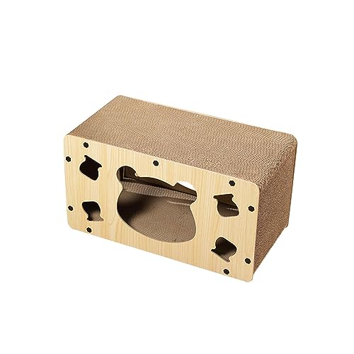 MagiDeal Kratzbox für Katzen, Lounge-Kratzbrett, recycelbares Material, Wellpappe, Zubehör, Möbelschutz zum Ausruhen oder Trainieren, Bär 50x28x30cm von MagiDeal