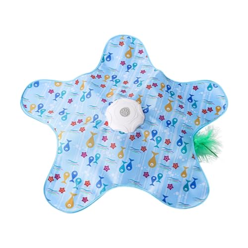 MagiDeal Lustiger Übungskicker, Versteckspiel-Spielzeug für Kätzchen, interaktives Katzenfederspielzeug, Katzenstab, Blau von MagiDeal