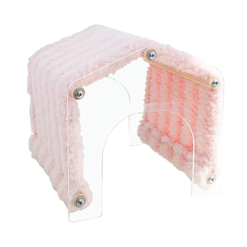 MagiDeal Meerschweinchen -Versteck kleines Tier Versteck Schutz, Öffnung, kein unterer Acryl warm leicht zugänglicher Hedgehog -Tunnel Zelt Käfigzubehör, Rosa von MagiDeal