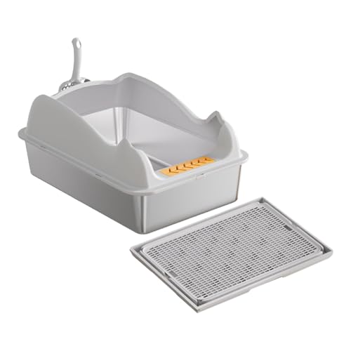 MagiDeal Offene Katzentoilette, Haustiertoilette, Heimtierbedarf, Katzentoilette, Katzenbettpfanne, Katzentoilettentoilette für kleine und große Katzen, Hellgrau mit Matte MagiDeal Offene Katzentoilette, Haustiertoilette, Heimtierbedarf, Katzentoilette, Katzenbettpfanne, Katzentoilettentoilette für kleine und große Katzen, Hellgrau mit Matte von MagiDeal