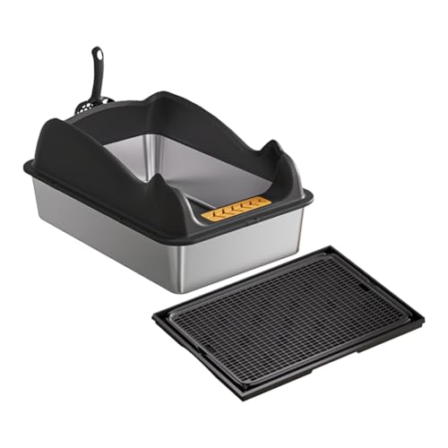 MagiDeal Offene Katzentoilette, Haustiertoilette, Heimtierbedarf, Katzentoilette, Katzenbettpfanne, Katzentoilettentoilette für kleine und große Katzen, Schwarz mit Matte MagiDeal Offene Katzentoilette, Haustiertoilette, Heimtierbedarf, Katzentoilette, Katzenbettpfanne, Katzentoilettentoilette für kleine und große Katzen, Schwarz mit Matte von MagiDeal