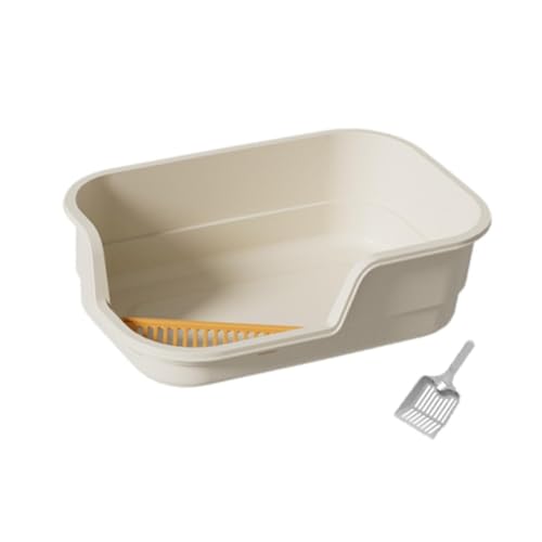 MagiDeal Offene Katzentoilette, Kätzchentoilette, große Bettpfanne mit Spritzschutz und Katzenschaufel, Seitenwände mit Spritzschutz, Katzentoilette für, Beige MagiDeal Offene Katzentoilette, Kätzchentoilette, große Bettpfanne mit Spritzschutz und Katzenschaufel, Seitenwände mit Spritzschutz, Katzentoilette für, Beige von MagiDeal