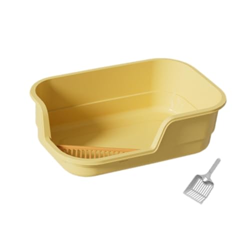 MagiDeal Offene Katzentoilette, Kätzchentoilette, große Bettpfanne mit Spritzschutz und Katzenschaufel, Seitenwände mit Spritzschutz, Katzentoilette für, Gelb MagiDeal Offene Katzentoilette, Kätzchentoilette, große Bettpfanne mit Spritzschutz und Katzenschaufel, Seitenwände mit Spritzschutz, Katzentoilette für, Gelb von MagiDeal