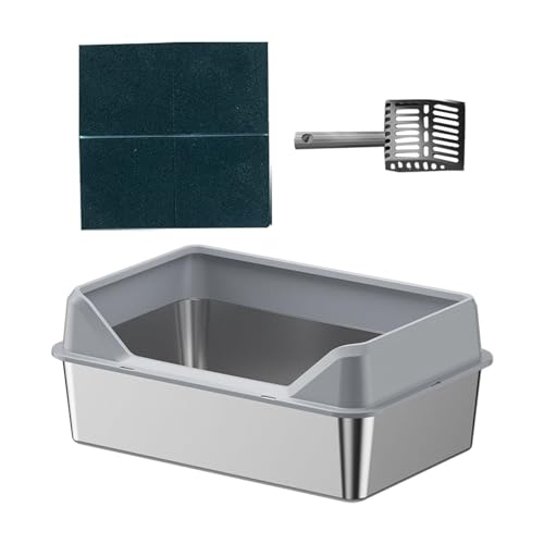 MagiDeal Offene Katzentoilette, Katzentoilette, erhöhter Zaun, Katzenbettpfanne, Heimtierbedarf, tragbar, Spritzschutz, halbgeschlossen, abgesenkte Vorderseite, DUNKELGRAU, 50x35x10cm MagiDeal Offene Katzentoilette, Katzentoilette, erhöhter Zaun, Katzenbettpfanne, Heimtierbedarf, tragbar, Spritzschutz, halbgeschlossen, abgesenkte Vorderseite, DUNKELGRAU, 50x35x10cm von MagiDeal