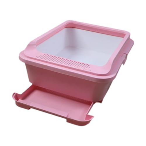 MagiDeal Offene Katzentoilette, halbgeschlossene Katzentoilette, Katzenstreubehälter für alle Arten von Katzenstreu, Schubladentyp, Rosa MagiDeal Offene Katzentoilette, halbgeschlossene Katzentoilette, Katzenstreubehälter für alle Arten von Katzenstreu, Schubladentyp, Rosa von MagiDeal