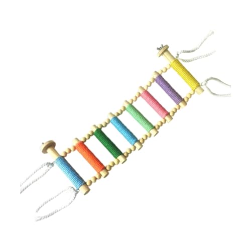 MagiDeal Papageien-Kletterleiter, Käfigzubehör, Holz, bissfest, Vögel, Hängebrücke, Kletterseil für Kanarienvögel, Type A von MagiDeal