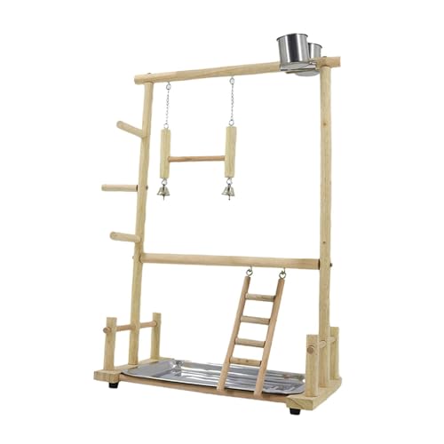 MagiDeal Papageien-Spielplatz, Vögel, Hängespielzeug, Käfigzubehör mit Futternapf, Übungsspielständer aus Holz, Vogelsitz zum Spielen für Turteltauben MagiDeal Papageien-Spielplatz, Vögel, Hängespielzeug, Käfigzubehör mit Futternapf, Übungsspielständer aus Holz, Vogelsitz zum Spielen für Turteltauben von MagiDeal