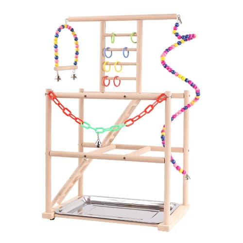 MagiDeal Papageienspielplatz, Vogelspielständer, hölzerner Papageiensitzplatz, Spielständer, Vogelspiel-Fitnessstudioständer für Unzertrennliche, Kakadus, MagiDeal Papageienspielplatz, Vogelspielständer, hölzerner Papageiensitzplatz, Spielständer, Vogelspiel-Fitnessstudioständer für Unzertrennliche, Kakadus, von MagiDeal