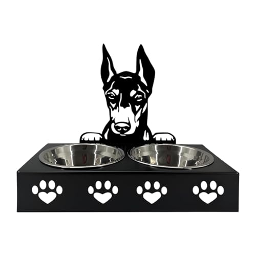 MagiDeal Pet Feeder Bowl, Haustierhundschüssel, Edelstahl -Doppelkatze Schüssel für mittelgroße Hunde, Kätzchen, C von MagiDeal