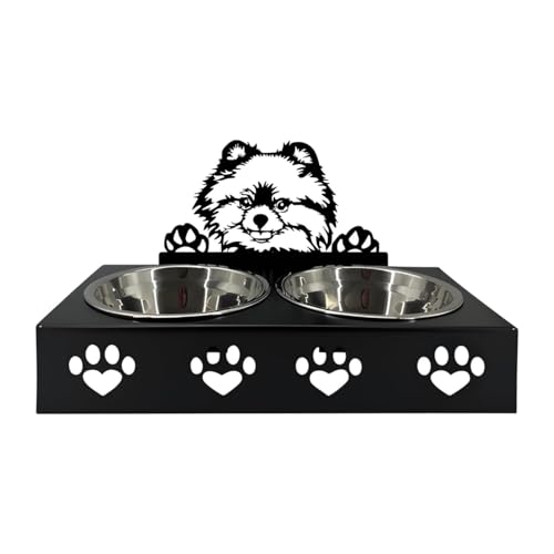 MagiDeal Pet Feeder Bowl, Haustierhundschüssel, Edelstahl -Doppelkatze Schüssel für mittelgroße Hunde, Kätzchen, E von MagiDeal
