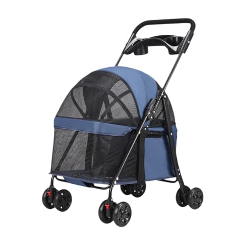MagiDeal Reisekinderwagen für Haustiere, Ablagefach, tragbarer Reiseträger für Hunde, zusammenklappbarer Kinderwagen für Kaninchen und Häschen, Ausgehen, Dunkelblau MagiDeal Reisekinderwagen für Haustiere, Ablagefach, tragbarer Reiseträger für Hunde, zusammenklappbarer Kinderwagen für Kaninchen und Häschen, Ausgehen, Dunkelblau von MagiDeal