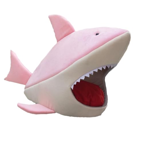 MagiDeal Shark Cats Cave Bed Katzen-Hundenest 21,65 Zoll x 11,81 Zoll x 15,75 Zoll Haustierhaus Beruhigendes Kätzchenbett für Kätzchen, Hauskatzen, kleine, ROSA von MagiDeal