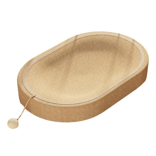 MagiDeal Sisal-Katzenkratzer, Kratzunterlage für Hauskatzen mit Ball-Trainingsspielzeug, ovales Katzenkratzbett zum Schleifen von Krallenspielen, ohne Ohr MagiDeal Sisal-Katzenkratzer, Kratzunterlage für Hauskatzen mit Ball-Trainingsspielzeug, ovales Katzenkratzbett zum Schleifen von Krallenspielen, ohne Ohr von MagiDeal