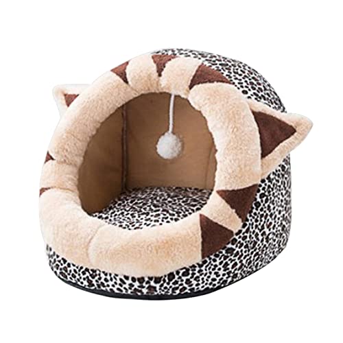 Tragbare Katzenbetten weich mit Ball Spielzeugzelt rutschfeste Versteckmöbel Höhlenhund Keine Verformung Nest Zwingerunterlage für, 42 x 45 x 34 cm von MagiDeal