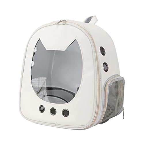 MagiDeal Tragbare Reisetasche, Verstellbarer Schultergurt, Tragetasche, atmungsaktiv, Premium-Rucksack für Haustiere, zum Wandern, Radfahren, Hund, Katze, Weiß von MagiDeal