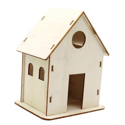 MagiDeal Unvollendetes DIY-Vogelhaus aus Holz, Vogelnistkasten, unmontierter Vogelkäfig, Vogelkäfig, Hängenest für den Vorgarten, drinnen und draußen, 15cmx12cmx10cm von MagiDeal