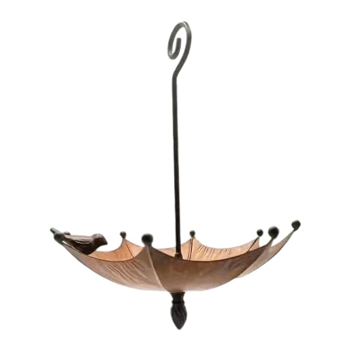 MagiDeal Vogelfutterspender in Regenschirmform, Vogelfutterbehälter zum Aufhängen, kreative Wasserschale aus, Gartendekoration für den Außenbereich, von MagiDeal