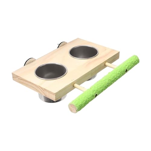 MagiDeal Vogelheimer Fütterung Tasse Holz für Käfig, mit Holzplattform Schüssel Bird Barch für Conures Blockgie kleine Tierpapageien Shoteet, Doppelschale MagiDeal Vogelheimer Fütterung Tasse Holz für Käfig, mit Holzplattform Schüssel Bird Barch für Conures Blockgie kleine Tierpapageien Shoteet, Doppelschale von MagiDeal